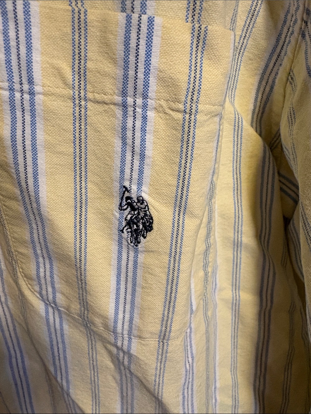 U.S. Polo Assn. Yellow and White Striped Long-Sleeve Shirt - Picture 3 of 11